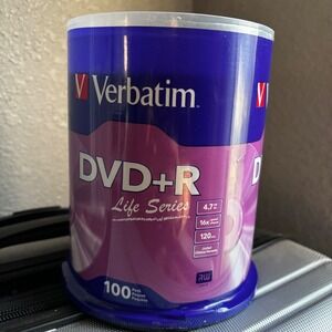 Verbatim DVD+R Life Series 100 Pack 16x Speed‎ 4.7GB Recordable Discs